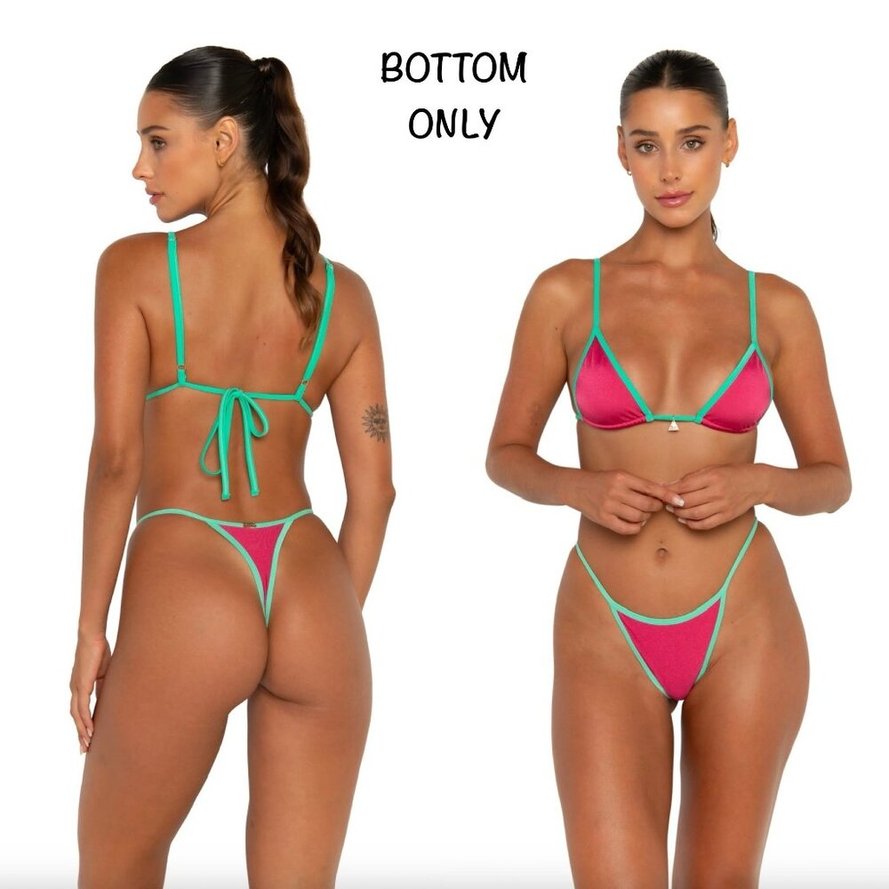 FAE Swim JONES Thong Bikini Bottom - Watermelon - Minimal Coverage - Sustainable